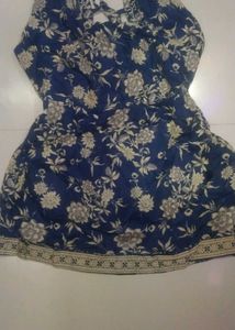 Floral Print back with lace kurti