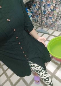 Elegant Black Kurta with printed pant