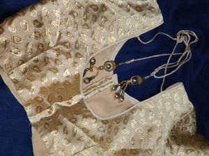 Gold Patterned Sari Blouse