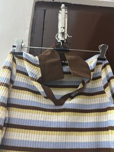 Striped Collared Long Sleeve Top