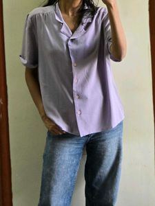 Elegant Lavender Striped Blouse