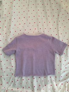 Purple Embroidered Flower Top