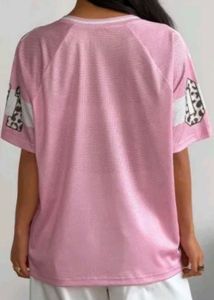 Pink &amp; Leopard Print Jersey Top