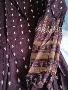 Elegant Ethnic Gown with Indian Print