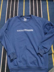 Flich Blue Printed Sweatshirt M size