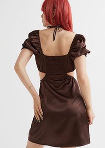 Brown Cut-Out Dress
