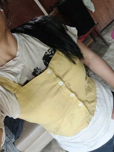 Yellow Sleeveless Crop Top
