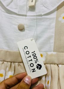 Cute Daisy Print Pinafore Dress Set