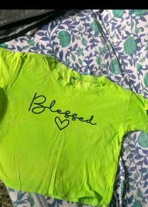 Neon Green 'Blessed' Graphic Tee
