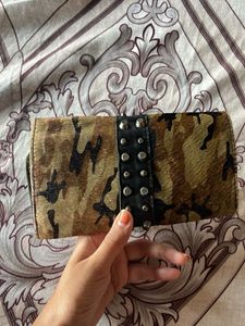y2k camo wallet with studs