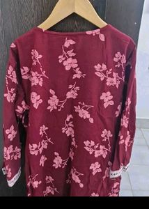 Maroon Floral Kurti