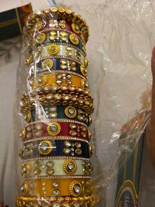 Set of Colorful Kundan Bangles