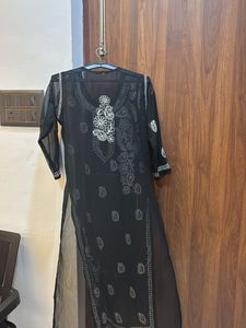 Elegant Black Chikankari Kurta