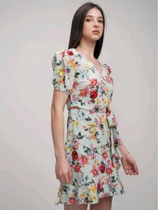 Floral Wrap Mini Dress