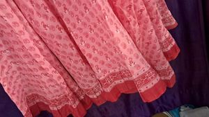 Pink Printed Anarkali Kurta