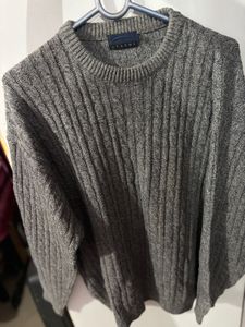 Gray Oversized Knit Sweater