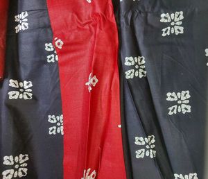 Black and Red Printed Kurta with Patiala Pants