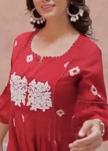 DEAL ALERT!!! BANDHANI Print red Kurta with pyjama