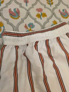 Striped White Casual Pants