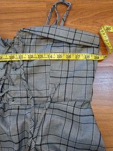 Plaid Lace-Up Mini Dress