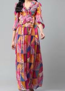 Bohemian Patchwork top and skirt S size