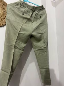 Olive Green Cropped Trousers