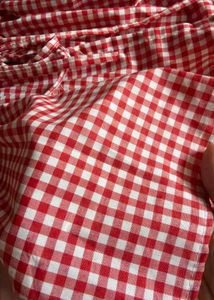 Red Gingham Puff Sleeve Top