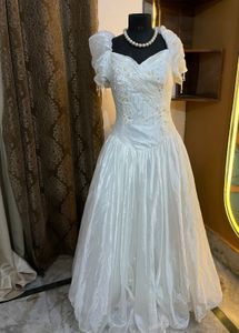 Elegant White beaded Bridal Gown