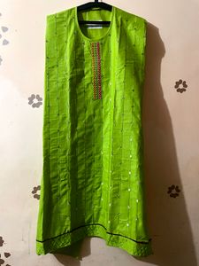 Attractive Lime Green Heavy Dupatta Dress Material