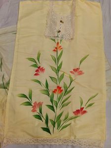 Hand-Painted Yellow Kurta Set