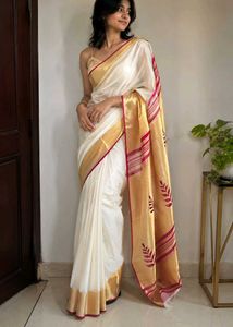 Elegant Off-White Saree