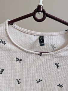Cute Bow Print Cropped Top