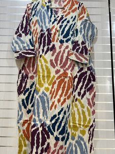 Cream N Brown Abstract Print Kurta