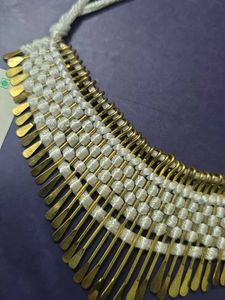 Elegant White &amp; Gold Choker Necklace