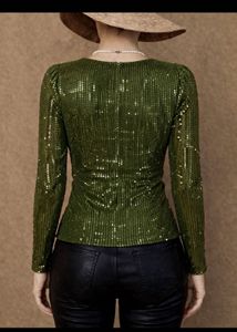 Sparkly Green Sequin Long Sleeve Top💚✨