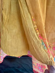 Mustard embroidery suit pant Set with Dupatta