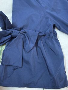 Stylish Blue Top with Ruffled Sleeves