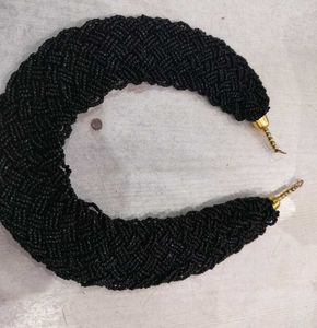 Elegant Black Beaded Statement Necklace