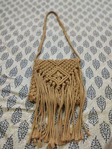 Boho Macrame Fringe Crossbody Bag