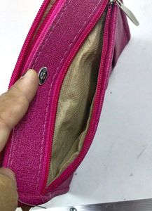 Clutches purse  pink 5 in one leather/Stylish/uniq