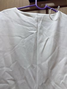 Zara Elegant White V-Neck Midi Dress