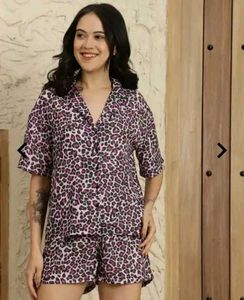 Leopard Print Sleep Set - Top &amp; Shorts
