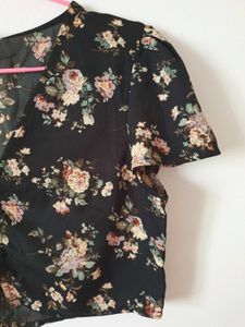 Midnight Garden lace up blouse