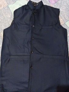 Patterned Black Vest