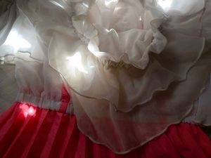 Elegant White &amp; Pink Pleated dress