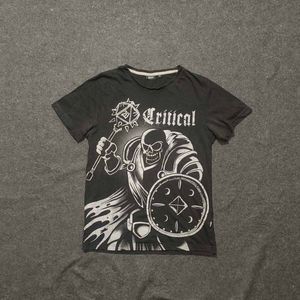 CROPP 'Critical' Dark Fantasy Skull Graphic Tee