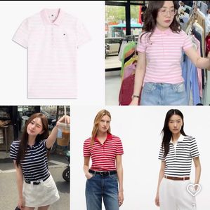 Striped Polo Neck Top