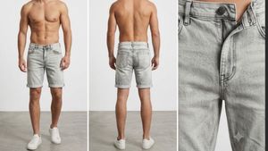 Grey Wash Denim Shorts