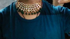 kundan &amp; pearl necklace set