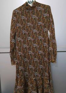 Vintage Paisley Print Maxi Dress